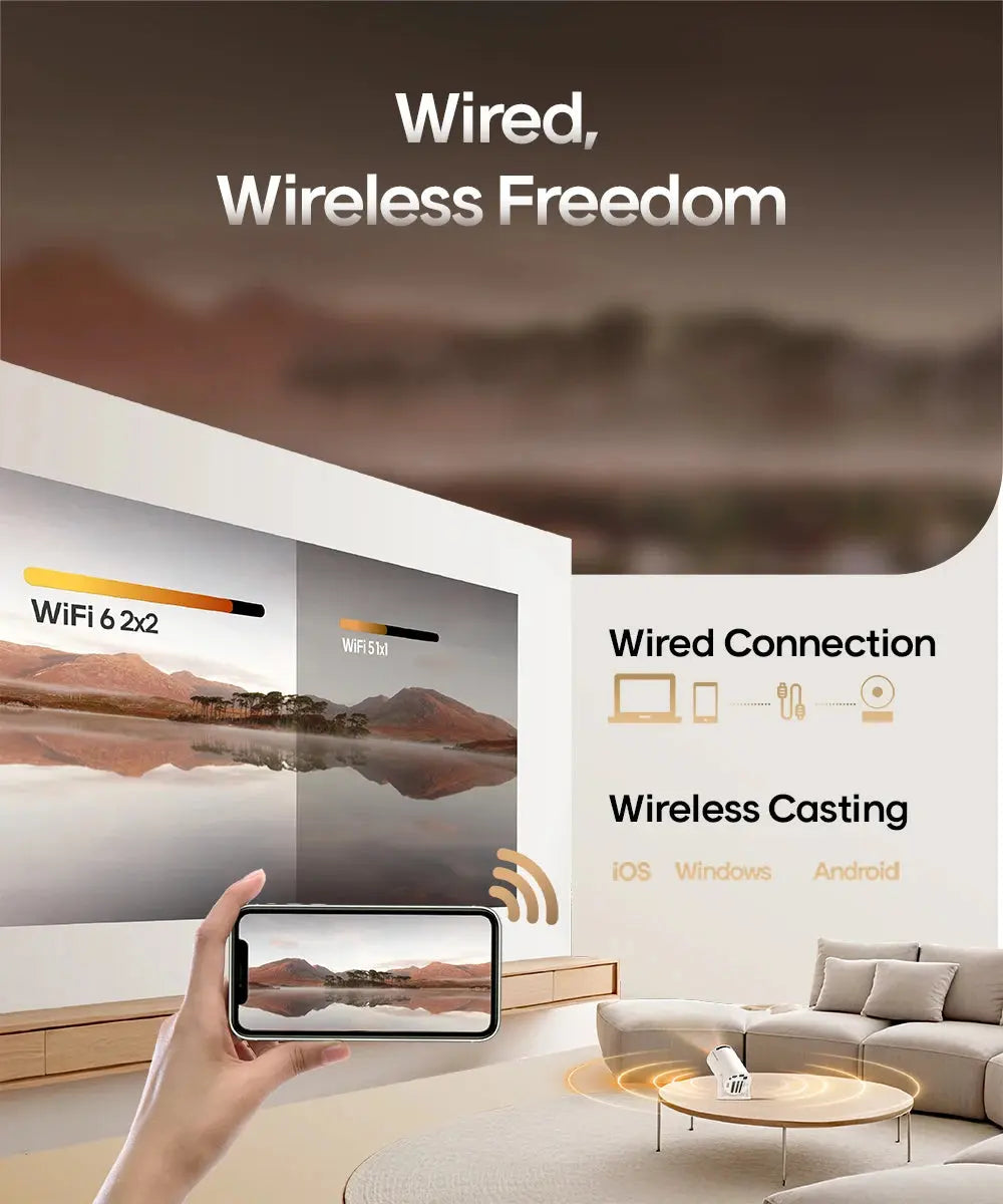 Projector 4K Gris + SAC et Verre de Protection Ma boutique